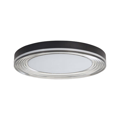 Golden Lighting Ondulada 20in LED Flush Mount | Modern Sand Black and Smoky Acrylic | Hallway & Bedroom | Model 9518-20 SNB-SMK