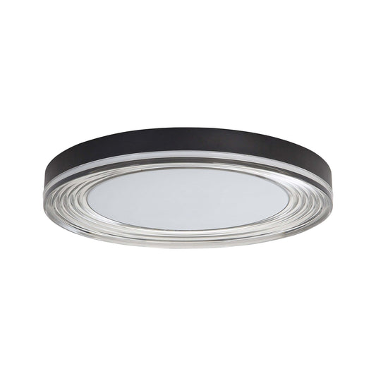 Golden Lighting Ondulada 20in LED Flush Mount | Modern Sand Black and Smoky Acrylic | Hallway & Bedroom | Model 9518-20 SNB-SMK