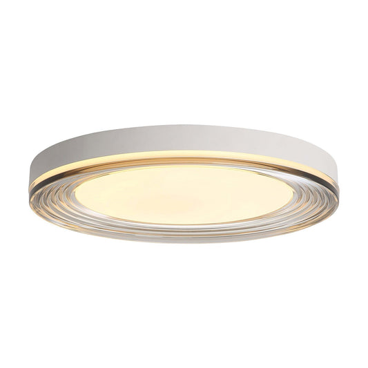 Golden Lighting Ondulada 20in 1-Light Flush Mount | Modern Sand White and Smoky Acrylic | Hallway & Bedroom Ceiling Light | Model 9518-20 SNW-SMK