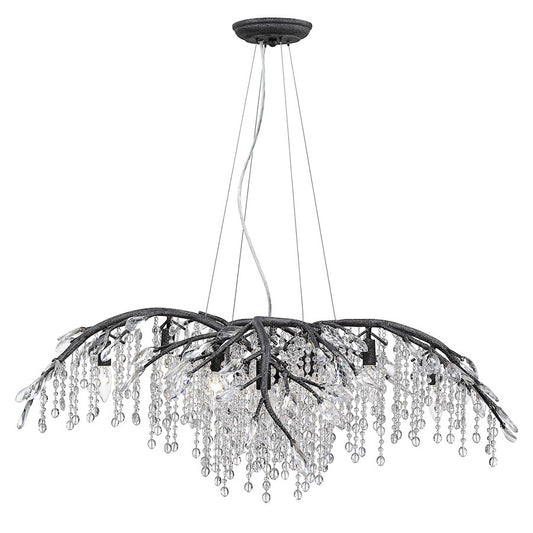 Autumn Twilight Large Chandelier, Black Iron