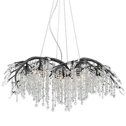 Autumn Twilight Large Chandelier, Black Iron