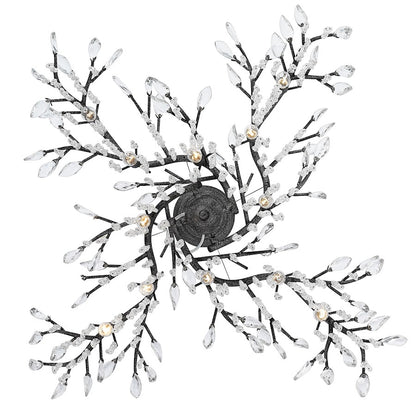 Autumn Twilight Large Chandelier, Black Iron
