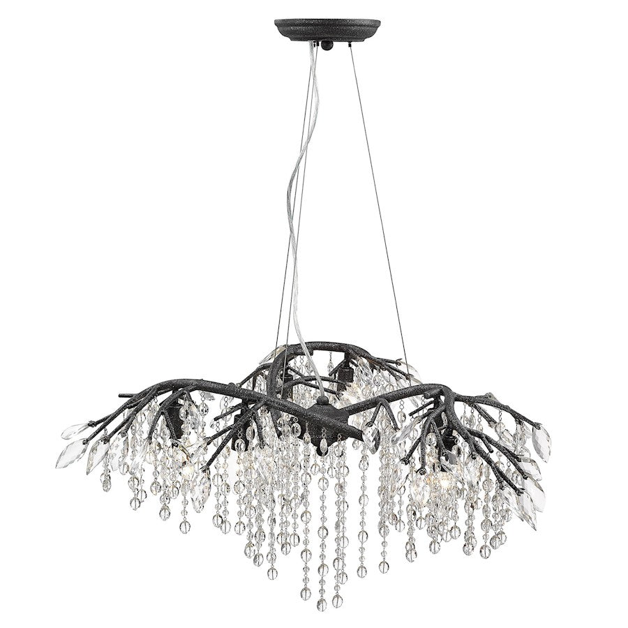 Autumn Twilight Large Chandelier, Black Iron