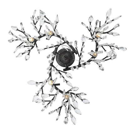 Autumn Twilight Large Chandelier, Black Iron