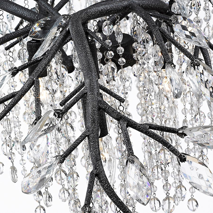 Autumn Twilight Large Chandelier, Black Iron