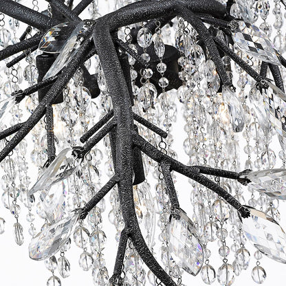 Autumn Twilight Large Chandelier, Black Iron