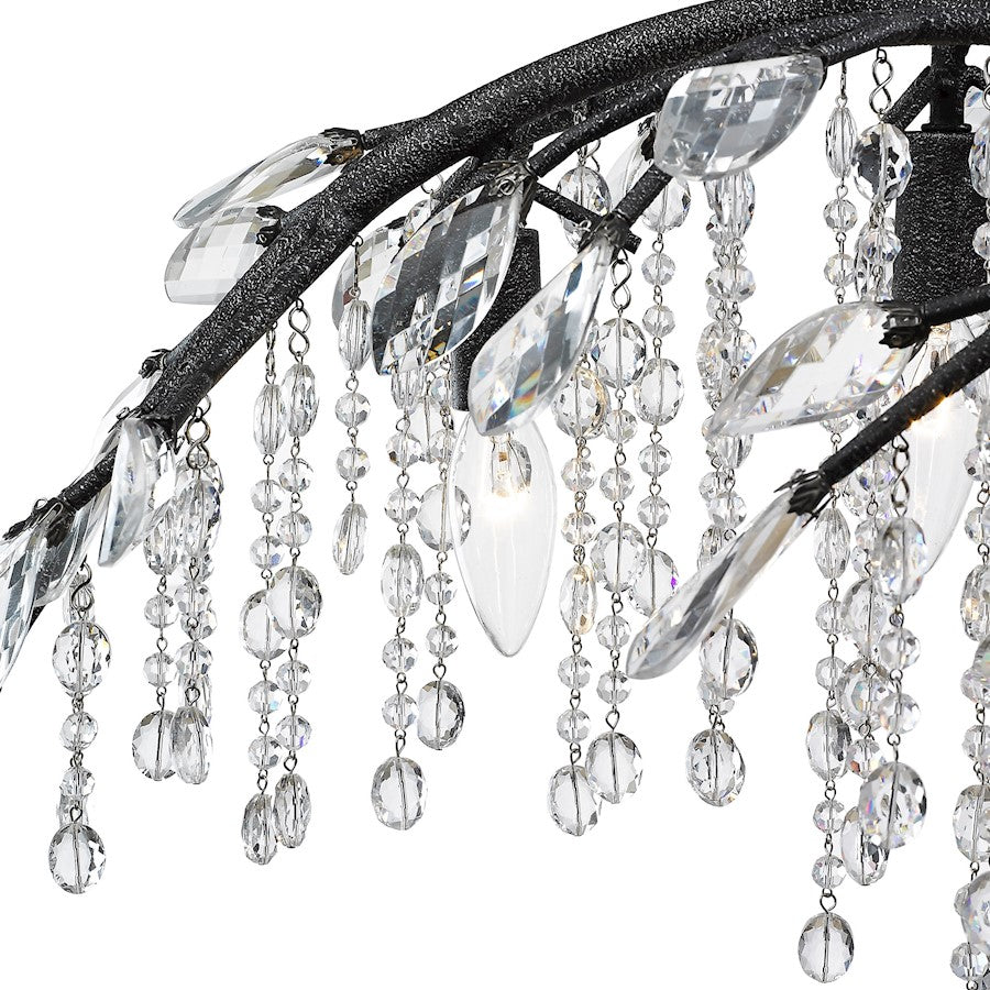Autumn Twilight Large Chandelier, Black Iron