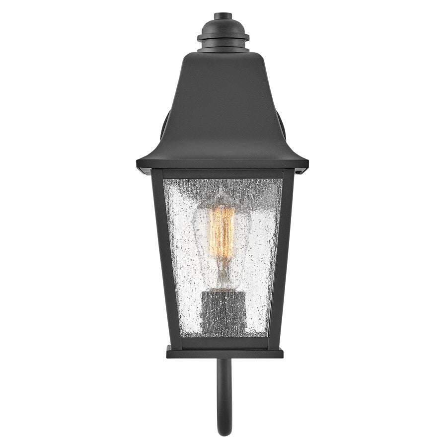 Hinkley Lighting Kingston 1Lt Outdoor Wall Mount, Black/Clear Seedy