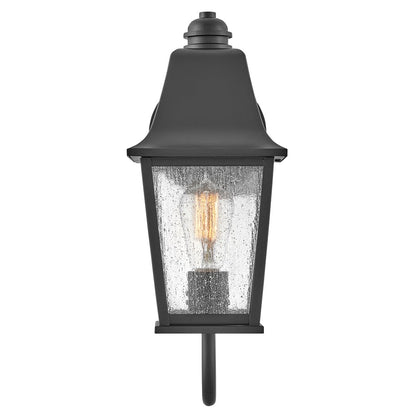 Hinkley Lighting Kingston 1Lt Outdoor Wall Mount, Black/Clear Seedy
