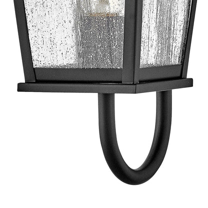 Hinkley Lighting Kingston 1Lt Outdoor Wall Mount, Black/Clear Seedy