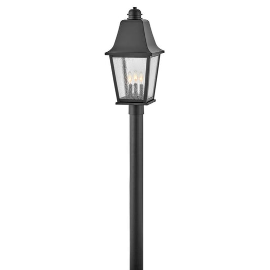 Hinkley Lighting Kingston 3Lt Outdoor Post Mount, Black/Clear Seedy - 10011BK