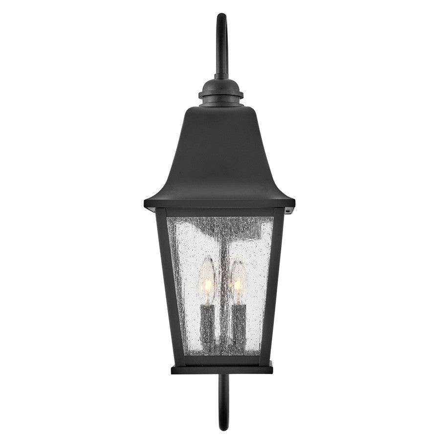 Hinkley Lighting Kingston 2Lt Outdoor Wall Mount, Black/Clear Seedy