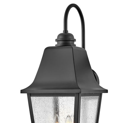 Hinkley Lighting Kingston 2Lt Outdoor Wall Mount, Black/Clear Seedy