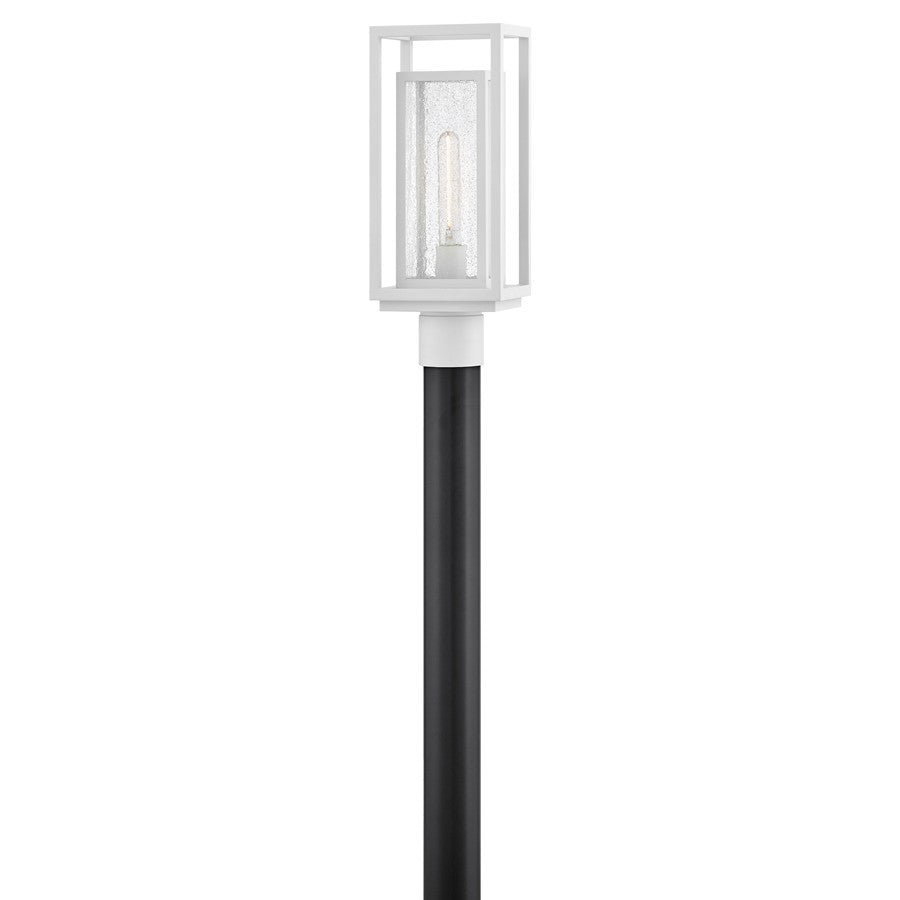 Hinkley Lighting Republic 1Lt Outdoor Post Mount, White/Clear Seedy - 1001TW