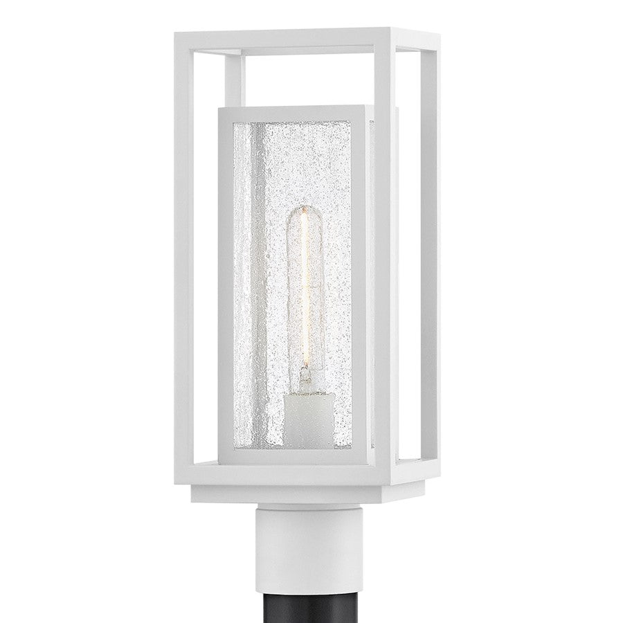Hinkley Lighting Republic 1Lt Outdoor Post Mount, White/Clear Seedy