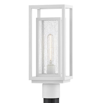 Hinkley Lighting Republic 1Lt Outdoor Post Mount, White/Clear Seedy