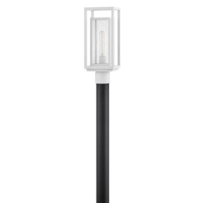 Hinkley Lighting Republic 1Lt Outdoor Post Mount, White/Clear Seedy