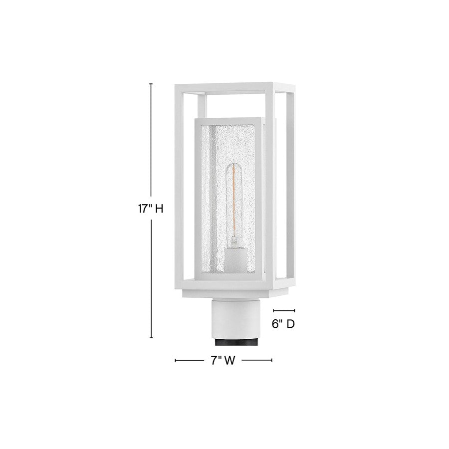 Hinkley Lighting Republic 1Lt Outdoor Post Mount, White/Clear Seedy