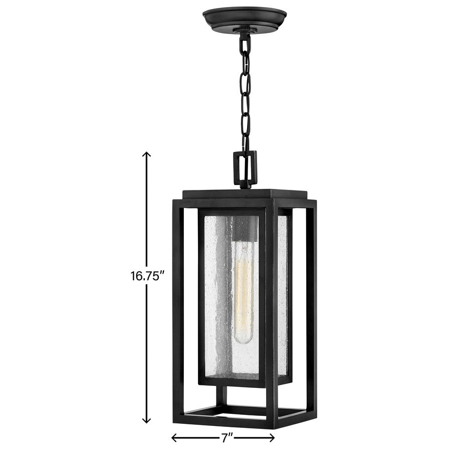 1 Light Outdoor Hanging, Black