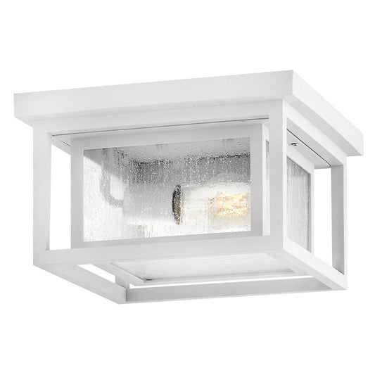 Hinkley Lighting Republic 2Lt Outdoor Flush Mount, White/Clear Seedy - 1003TW