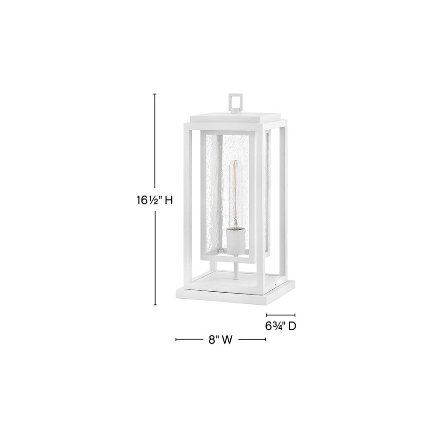 Hinkley Lighting Republic 1Lt Outdoor Pier Mount/8W, White/Clear Seedy