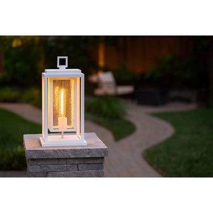 Hinkley Lighting Republic 1Lt Outdoor Pier Mount/8W, White/Clear Seedy