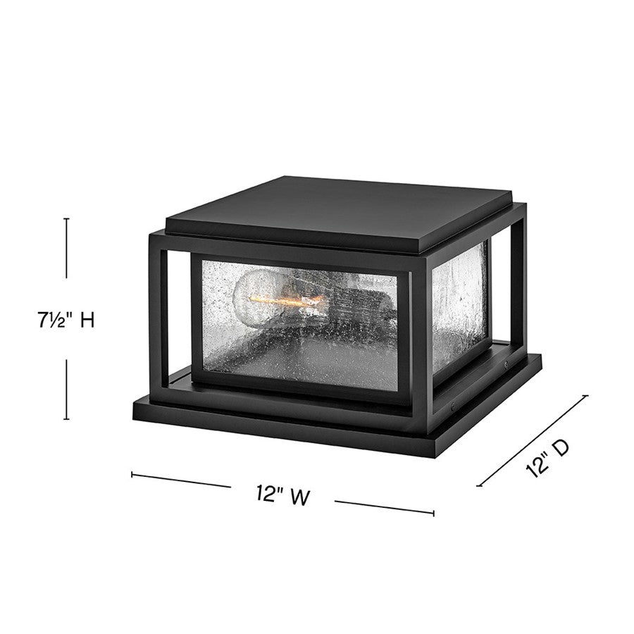 Hinkley Lighting Republic 2Lt Outdoor Pier Mount/8W, Black/Clear Seedy