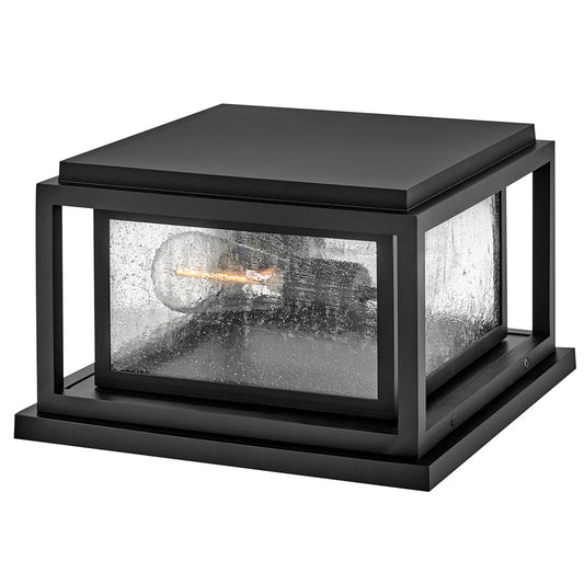 Hinkley Republic 2Lt Outdoor Pier Mount/3.5W, Black/Clear Seedy - 1008BK-LV