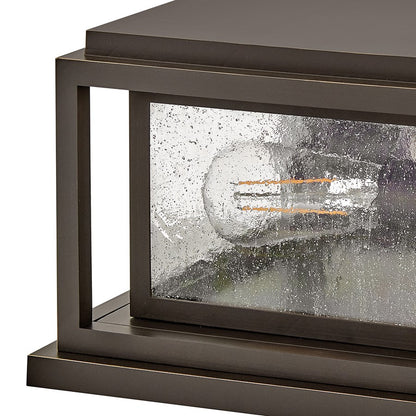 Hinkley Lighting Republic 2Lt Outdoor Pier Mount/8W, Bronze/Clear Seedy