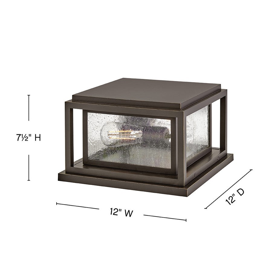 Hinkley Lighting Republic 2Lt Outdoor Pier Mount/8W, Bronze/Clear Seedy