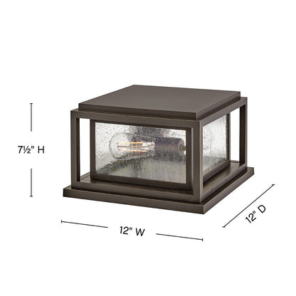 Hinkley Lighting Republic 2Lt Outdoor Pier Mount/8W, Bronze/Clear Seedy