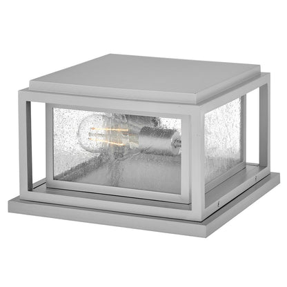 Hinkley Lighting Republic 2Lt Outdoor Pier Mount/8W, Nickel/Clear Seedy - 1008SI