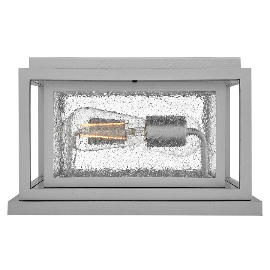 Hinkley Lighting Republic 2Lt Outdoor Pier Mount/8W, Nickel/Clear Seedy