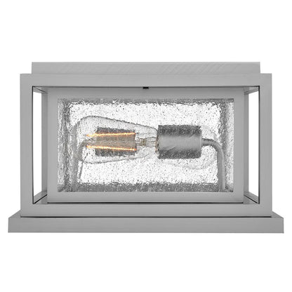 Hinkley Lighting Republic 2Lt Outdoor Pier Mount/8W, Nickel/Clear Seedy