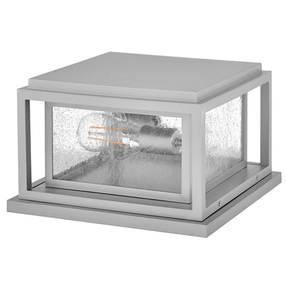 Hinkley Lighting Republic 2Lt Outdoor Pier Mount/8W, Nickel/Clear Seedy