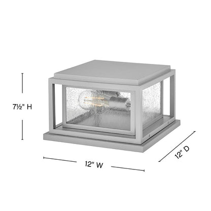 Hinkley Lighting Republic 2Lt Outdoor Pier Mount/8W, Nickel/Clear Seedy
