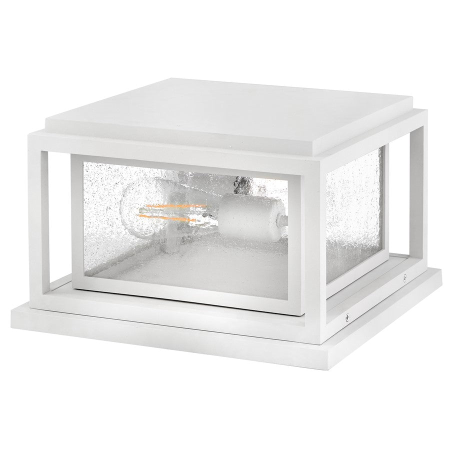Hinkley Lighting Republic 2Lt Outdoor Pier Mount/8W, White/Clear Seedy