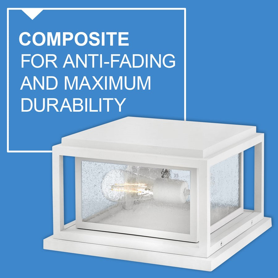 Hinkley Lighting Republic 2Lt Outdoor Pier Mount/8W, White/Clear Seedy