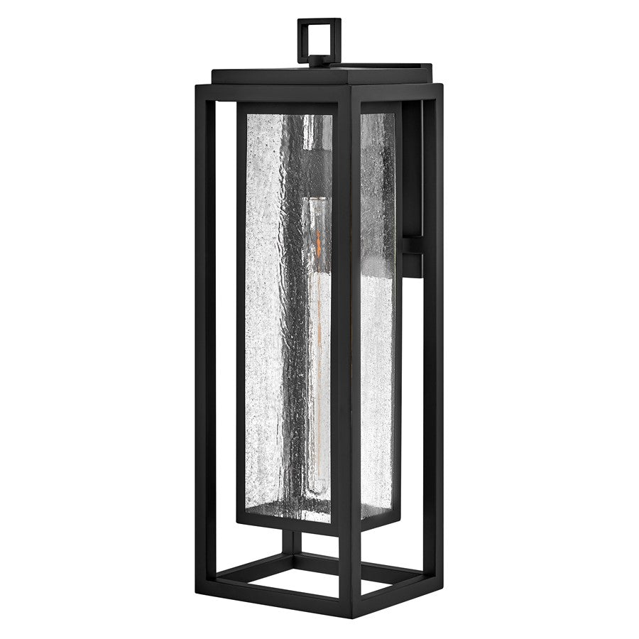 Hinkley Lighting Republic 1 Light Outdoor Wall Mount, Black/Clear Seedy