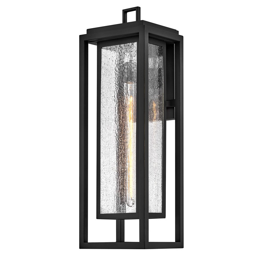 Hinkley Lighting Republic 1 Light Outdoor Wall Mount, Black/Clear Seedy