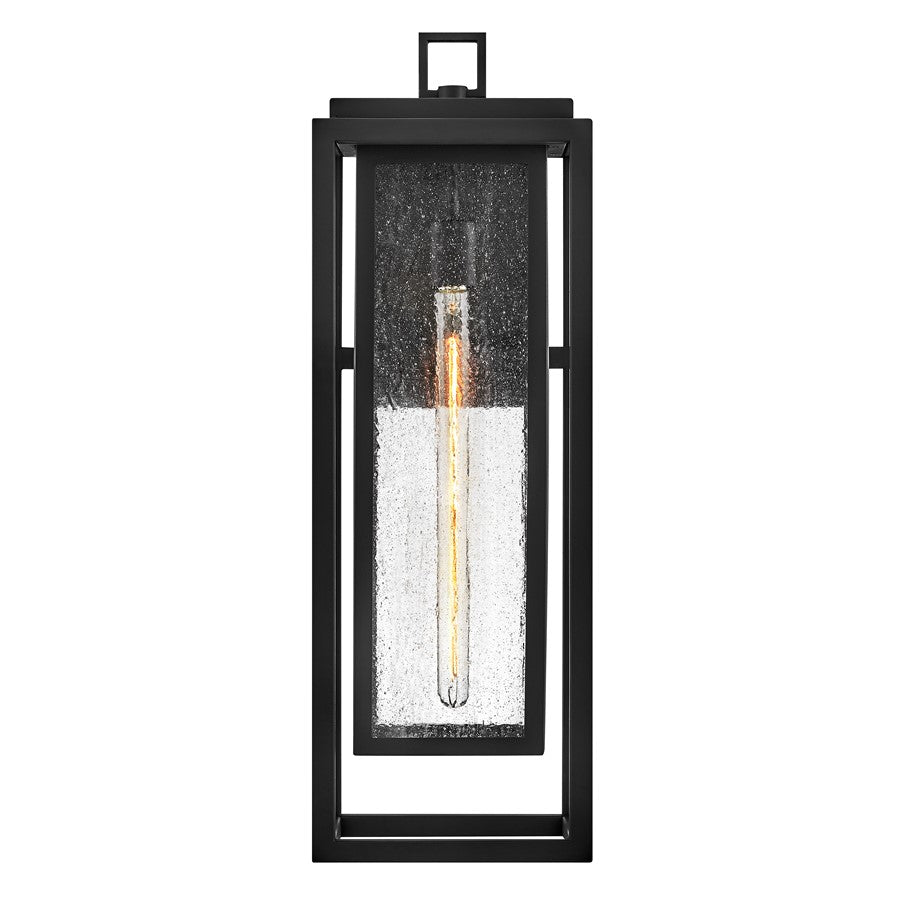 Hinkley Lighting Republic 1 Light Outdoor Wall Mount, Black/Clear Seedy