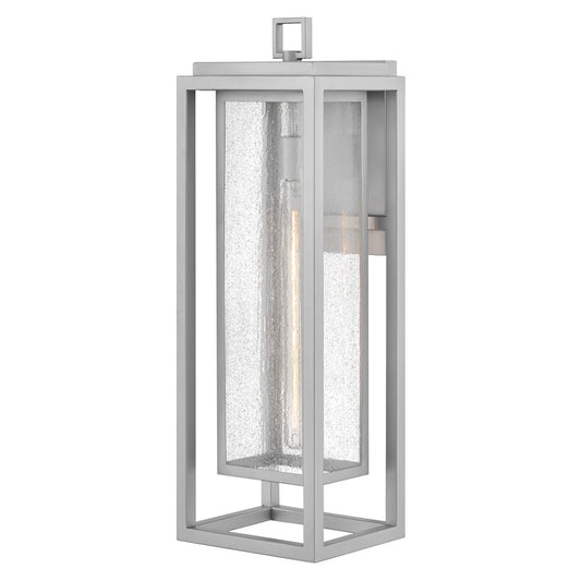 Hinkley Lighting Republic 1Lt Outdoor Wall Mount, Nickel/Clear Seedy - 1009SI