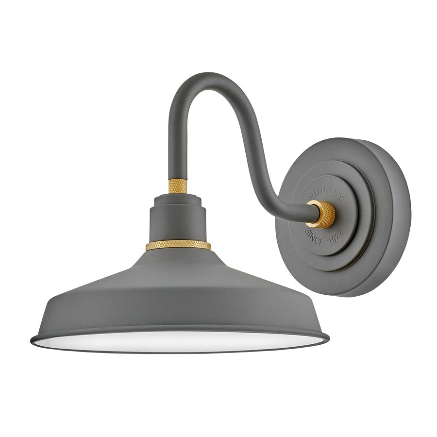 Hinkley Foundry Classic 1Lt Outdoor Wall Mount, Dark Matte Grey