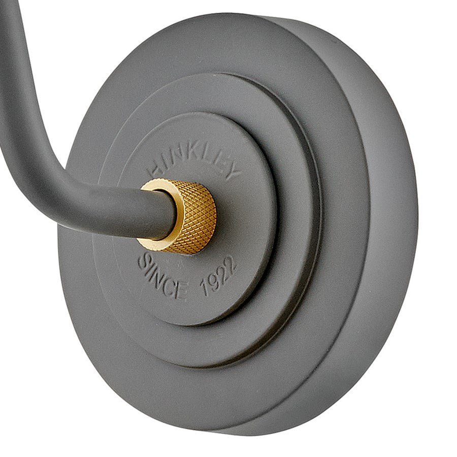 Hinkley Foundry Classic 1Lt Outdoor Wall Mount, Dark Matte Grey