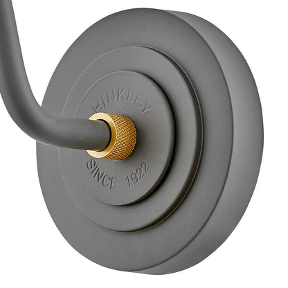 Hinkley Foundry Classic 1Lt Outdoor Wall Mount, Dark Matte Grey