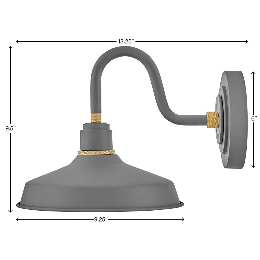 Hinkley Foundry Classic 1Lt Outdoor Wall Mount, Dark Matte Grey