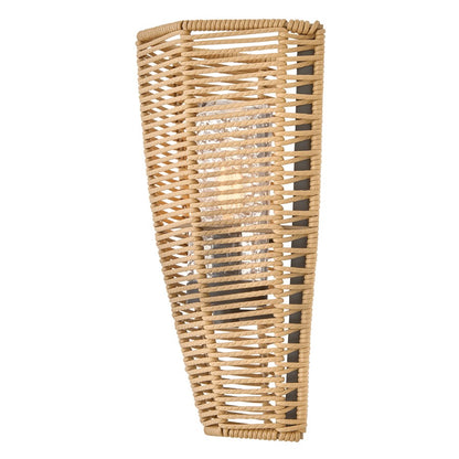 Hinkley Luca 1Lt 8" Outdoor Wall Sconce, Black/Natural/Clear Seedy