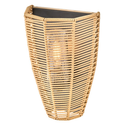 Hinkley Luca 1Lt 8" Outdoor Wall Sconce, Black/Natural/Clear Seedy