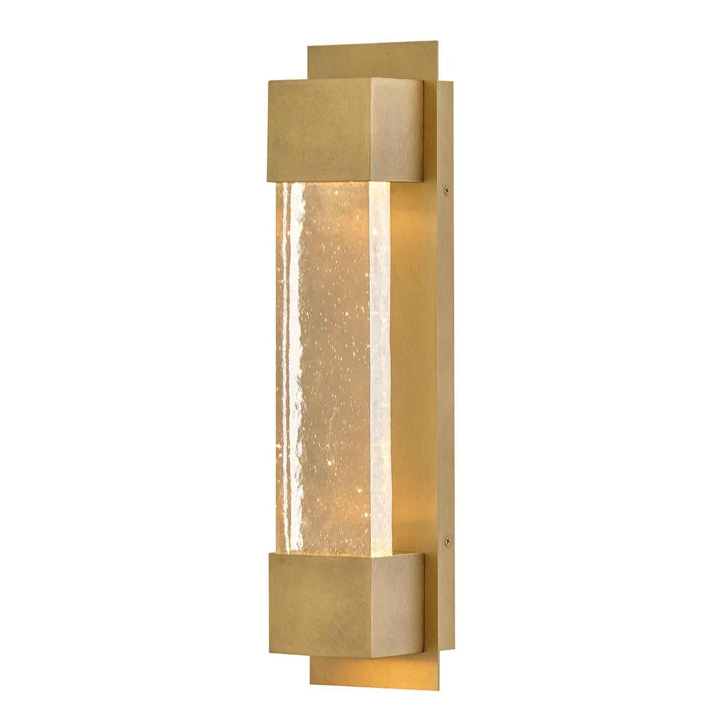 Hinkley Rune 20in 1-Light Outdoor Wall Sconce | Modern Heritage Brass Aluminum and Clear Art Glass | Covered Patio & Entryway | 4 x 5 x 20 | Model 10594HB