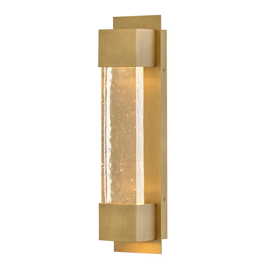 Hinkley Rune 20in 1-Light Outdoor Wall Sconce | Modern Heritage Brass Aluminum and Clear Art Glass | Covered Patio & Entryway | 4 x 5 x 20 | Model 10594HB